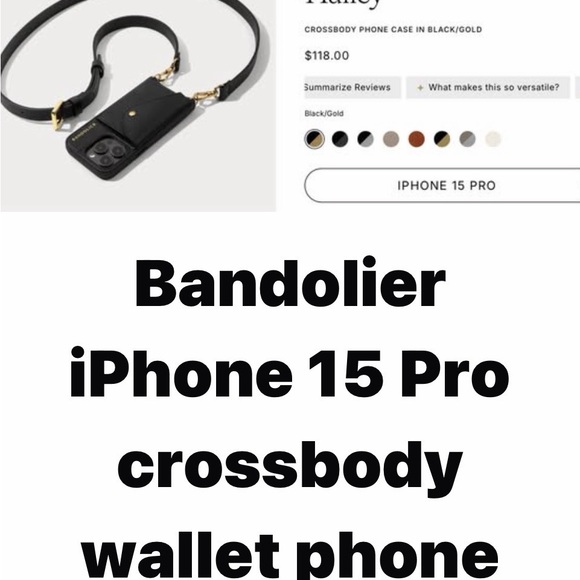 Bandolier Accessories - Bandolier iPhone 15 Pro Crossbody Case - Black and Gold Iphone 15 PRO